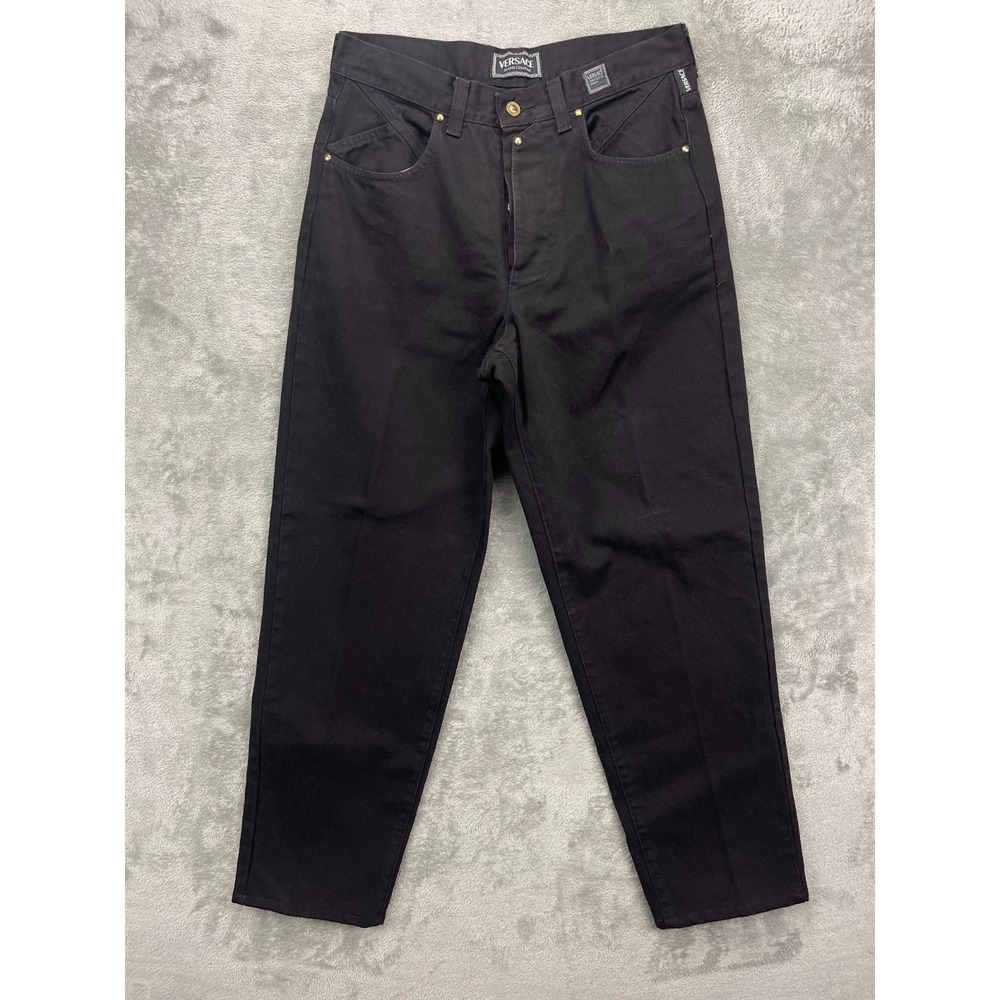 Versace Men's Button Fly Jeans 36 (Real 32)‎ Black Couture Made in Italy